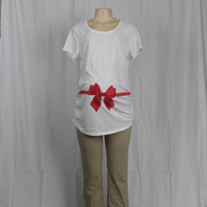 Motherhood Bow Holiday Maternity Tee (Size L) NWOT